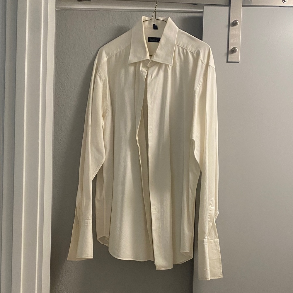 Barneys New York Cream Dress Shirt 17 L